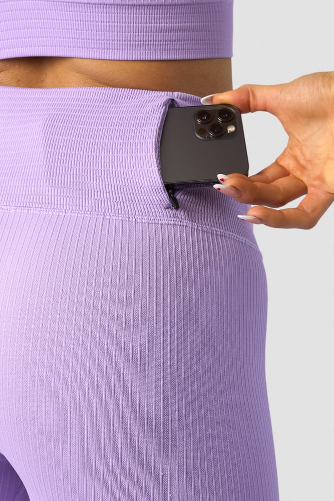 ribbed define seamless pocket tights lavender