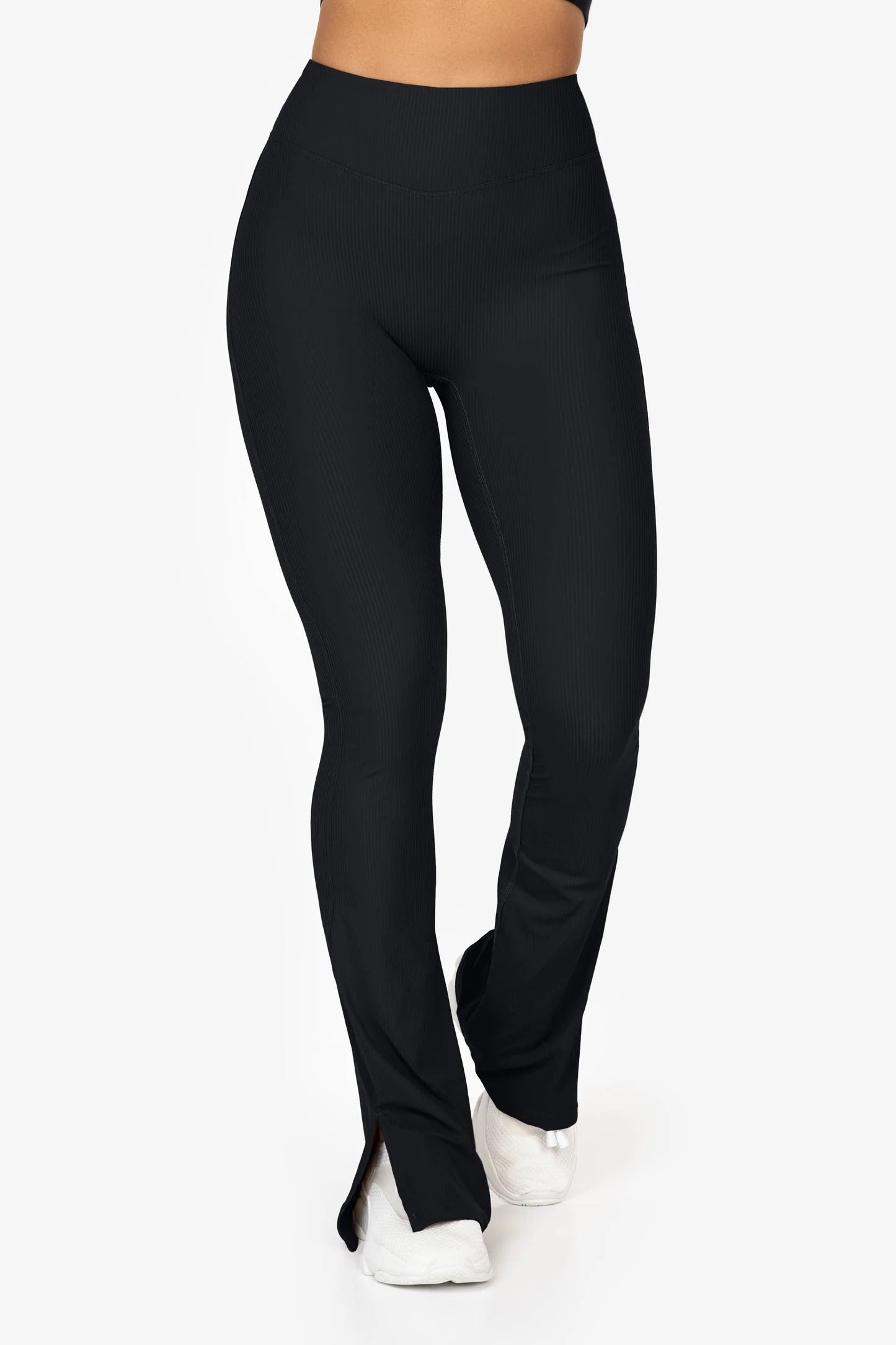 Ribbed Split Flared Leggings - for kvinde - FAMME - Leggings