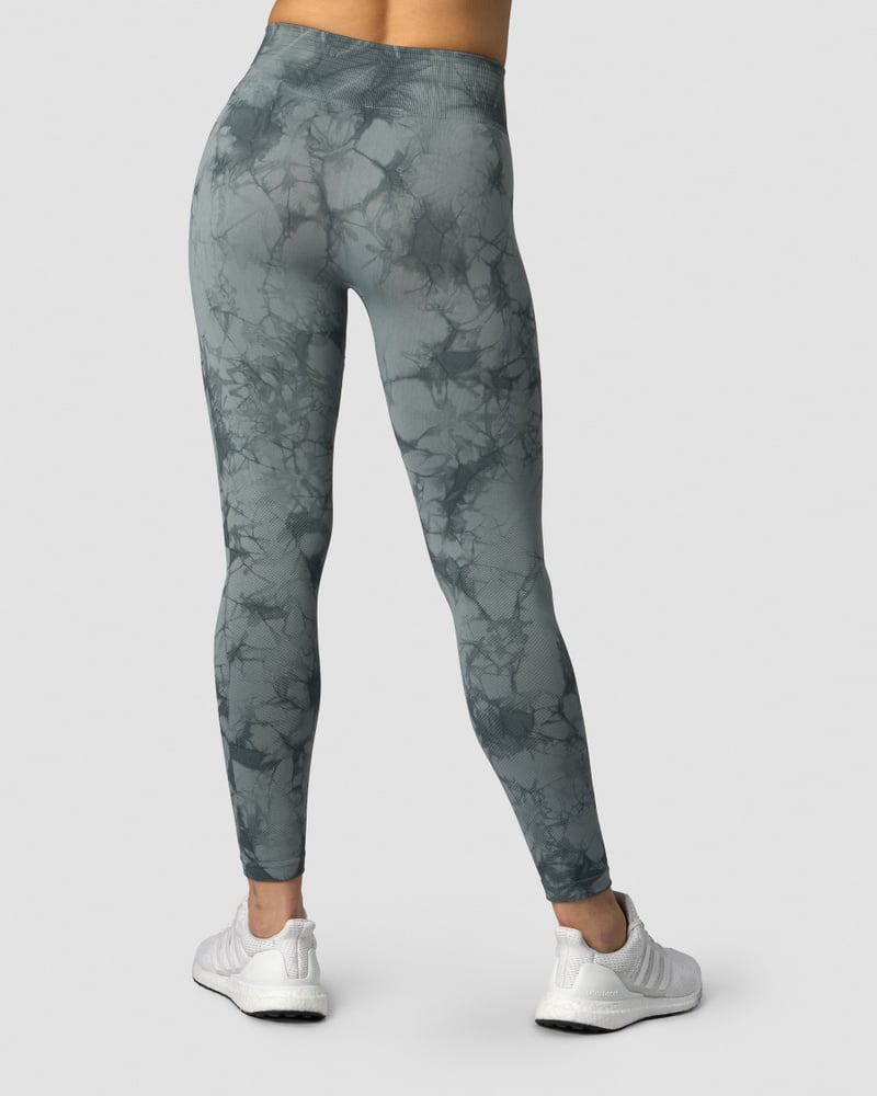 define seamless tie dye tights stormy blue