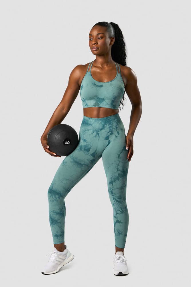 define seamless tie dye tights teal