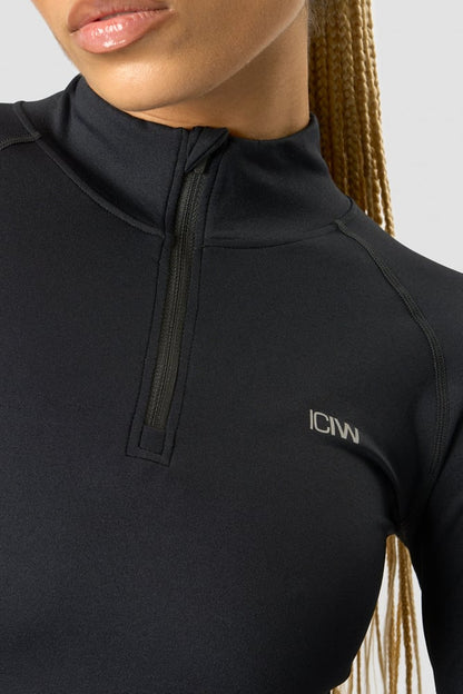 everyday 1/4 zip wmn black