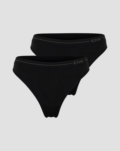 everyday seamless thong 2-pack black