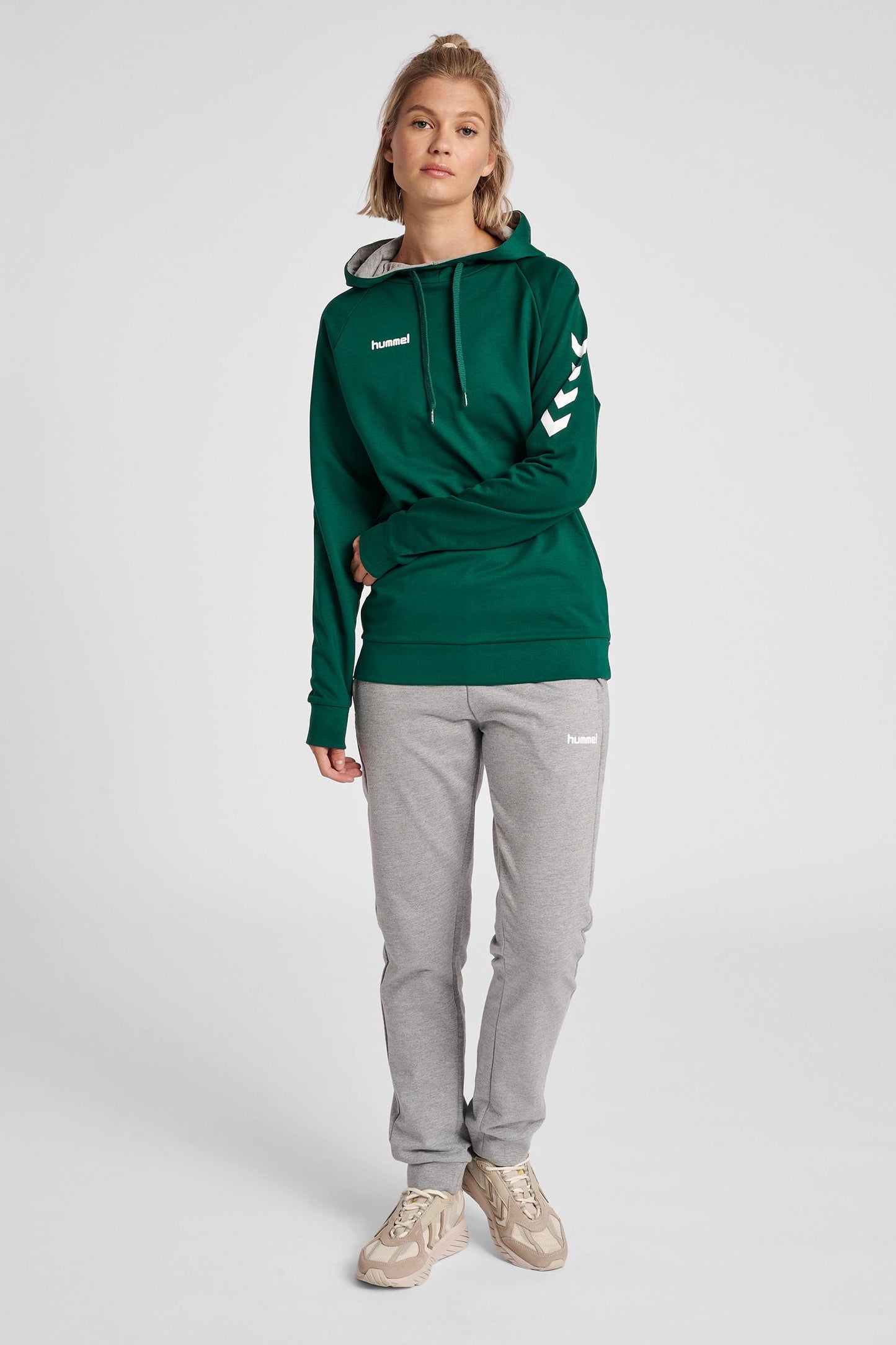 HUMMEL - Hmlgo Cotton Hoodie Woman - Evergreen