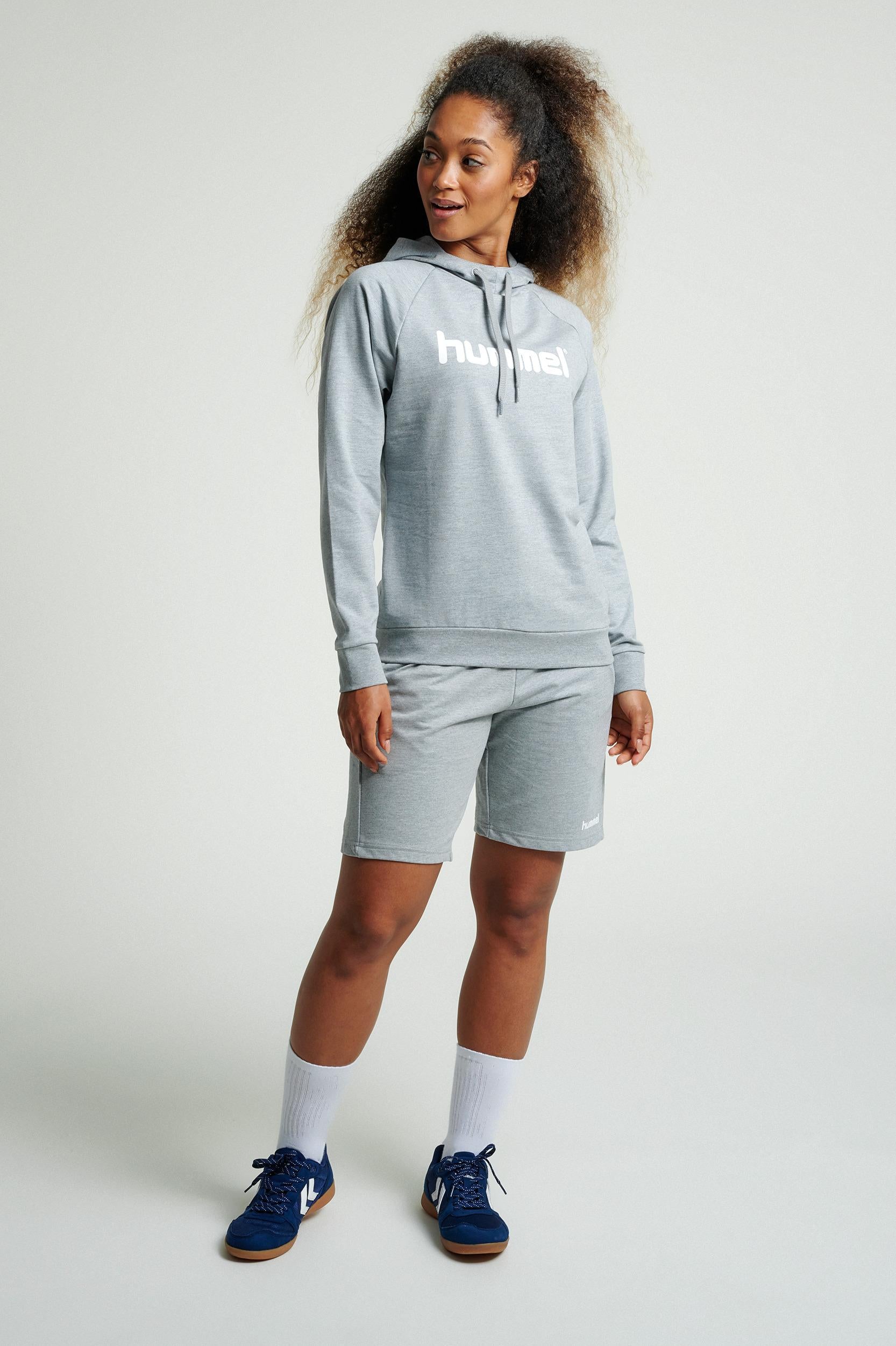 HUMMEL - Hmlgo Cotton Logo Hoodie Woman - Grey Melange