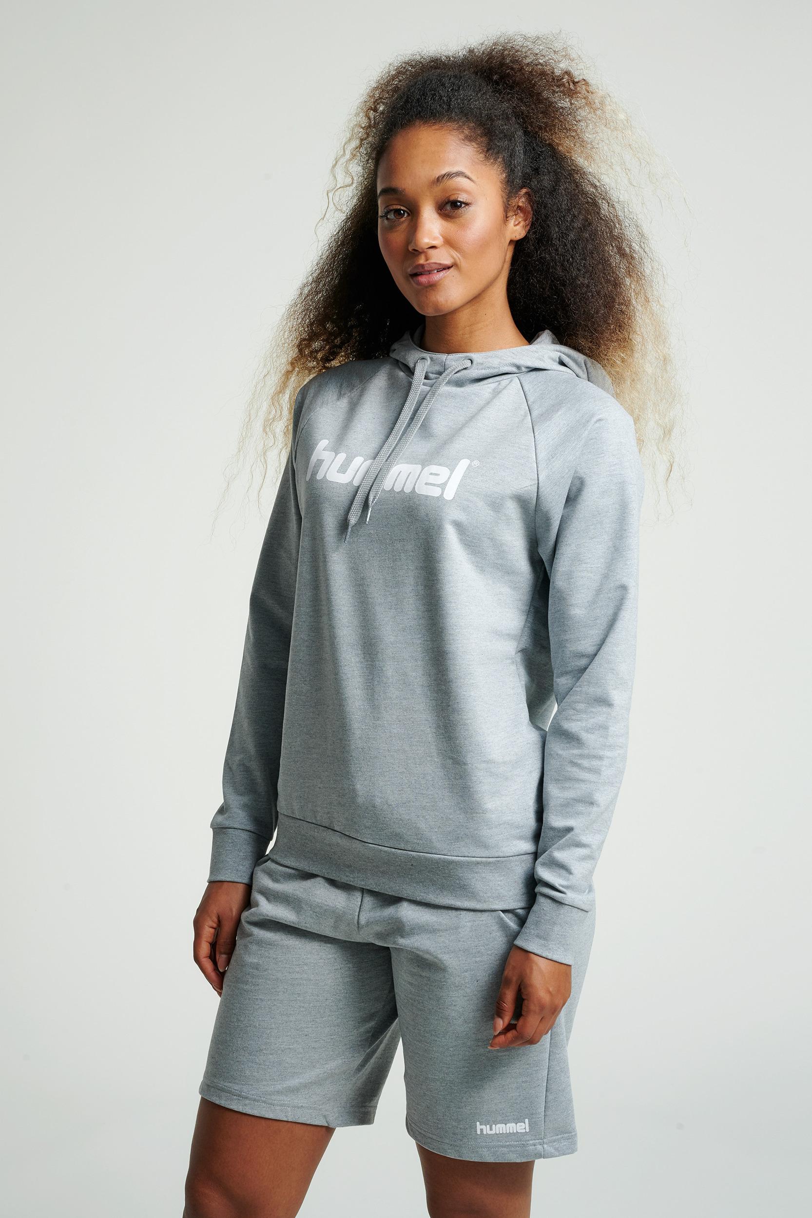 HUMMEL - Hmlgo Cotton Logo Hoodie Woman - Grey Melange