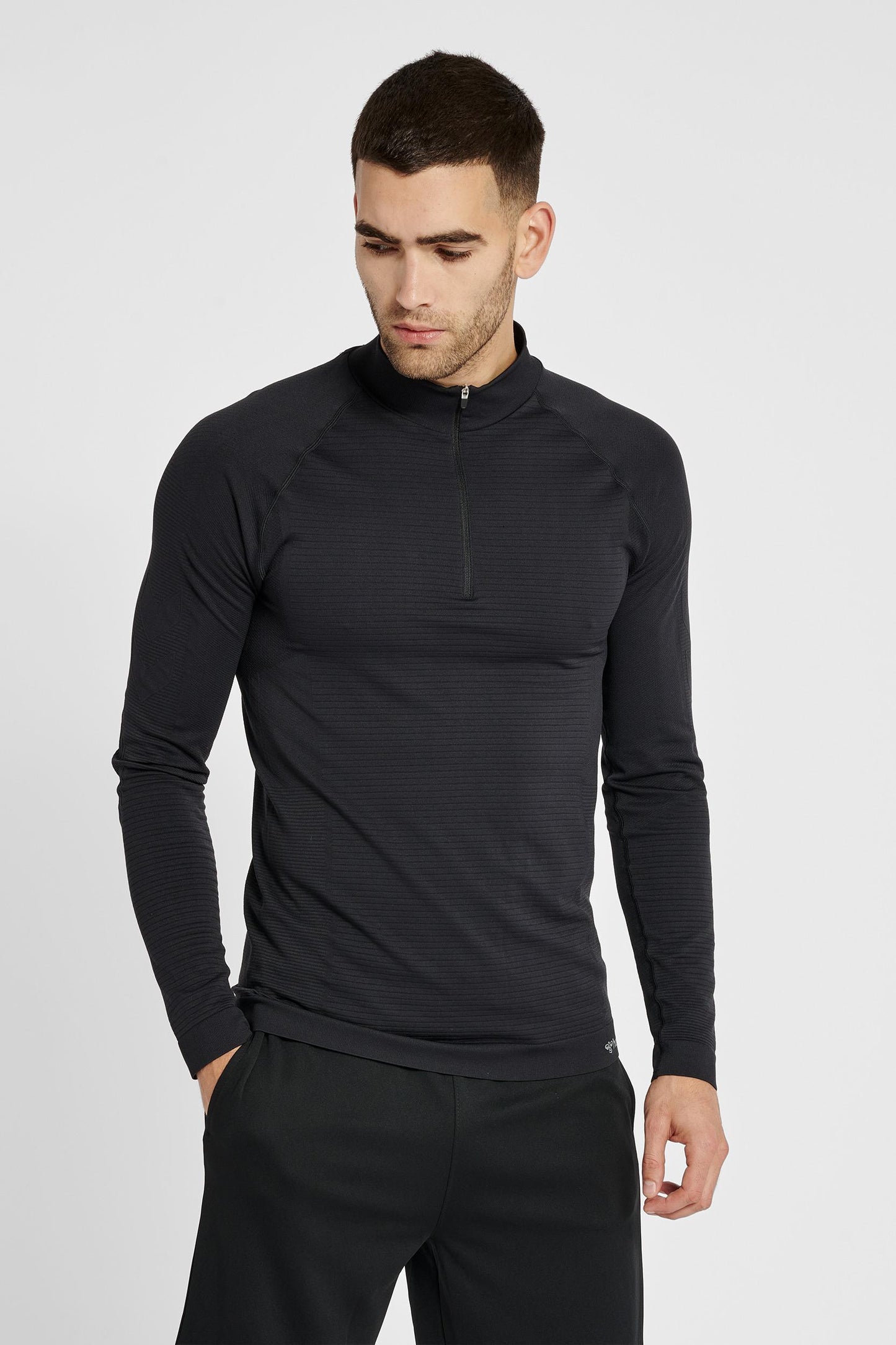 HUMMEL - Hmlstroke Seamless Half Zip - Black