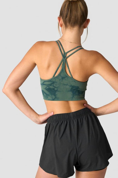 ICANIWILL - Define Seamless Tie Dye Sports Bra - Dark Green