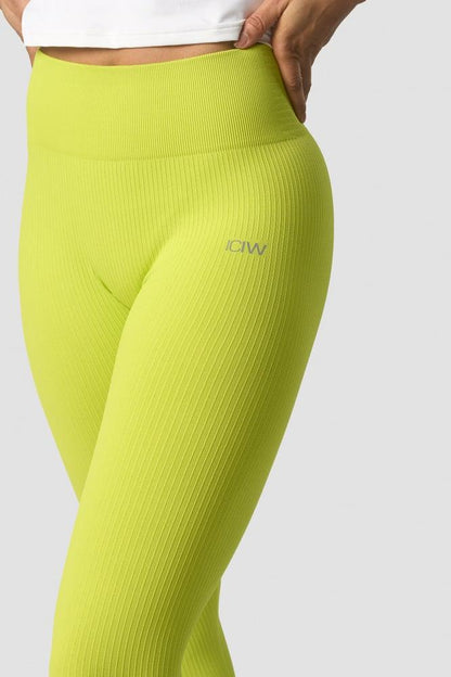 ICANIWILL - Ribbed Define Seamless Tights - Lime Green