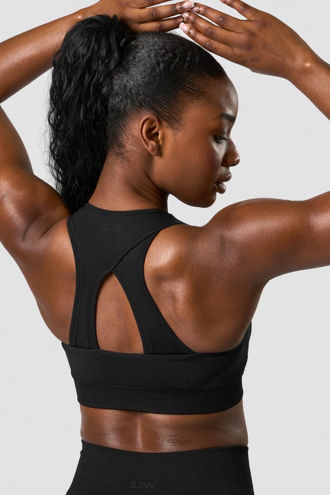 impact seamless sports bra black