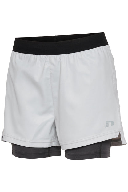 NEWLINE - Women 2-in-1 Running Shorts - Oyster Mushroom