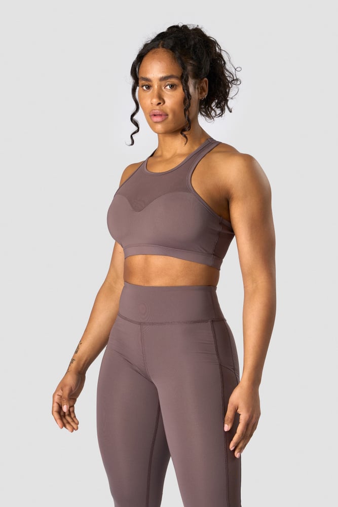 revive mesh sports bra dusty brown