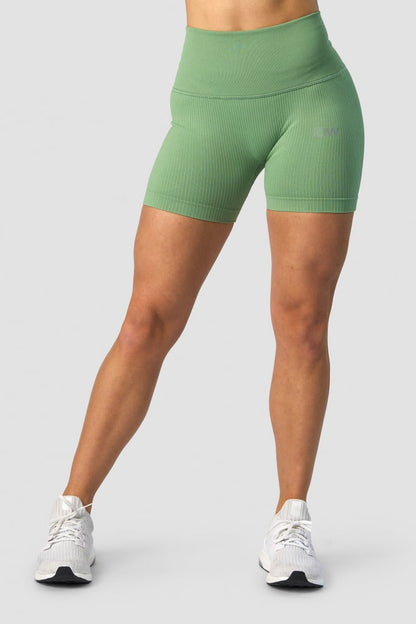 ribbed define seamless pocket shorts light green