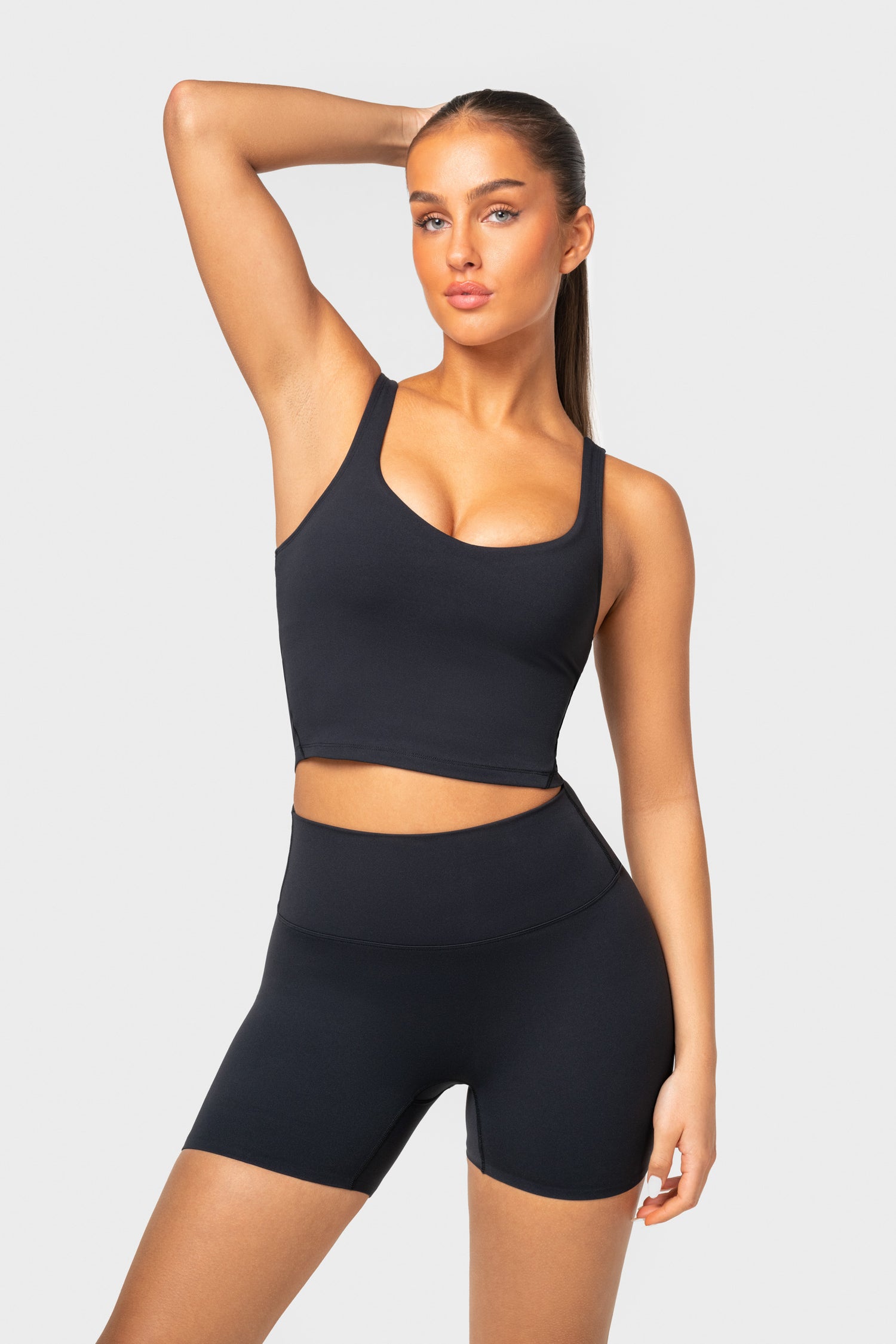 Softy Crop Top - Sort - for kvinde - FAMME - Sports BH