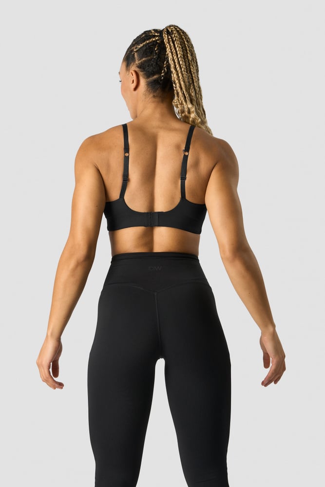 stride strappy sports bra black