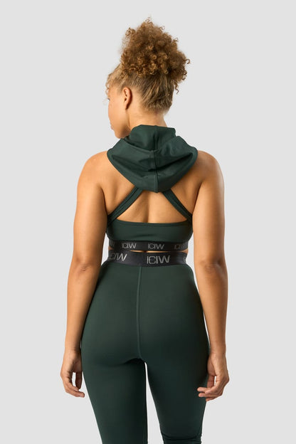 ultimate training hoodie sports bra deep green